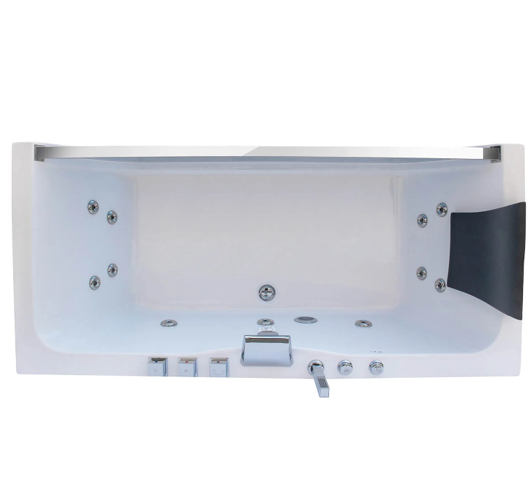 Empava 67 in. Whirlpool Rectangular Bathtub | EMPV-67JT408LED-massage bathtub-Empava-Nordica Sauna