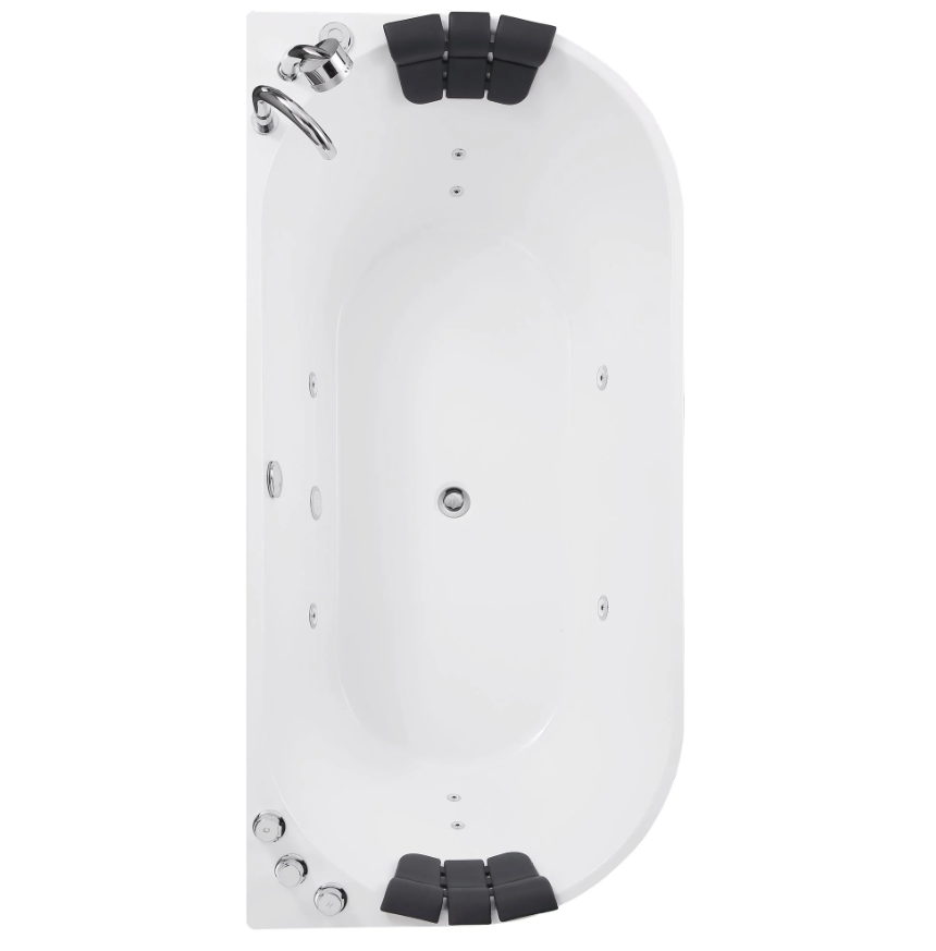 Empava 71 in. Whirlpool Acrylic Alcove Bathtub | EMPV-71AIS08-Feestanding massage bathtub-Empava-Nordica Sauna
