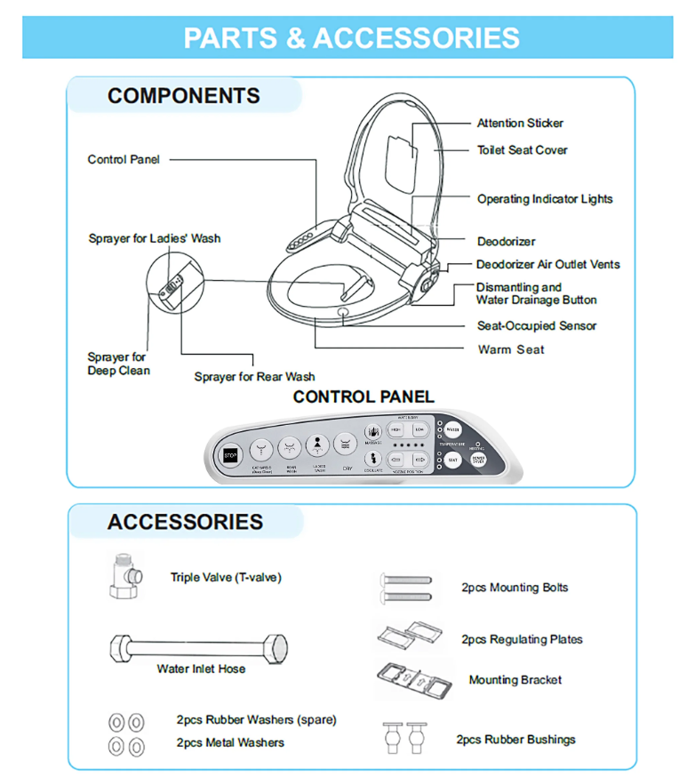 Empava Electric Bidet Seats for Elongated Toilets | EMPV-EB990-Electric Bidet Seats-Empava-Nordica Sauna
