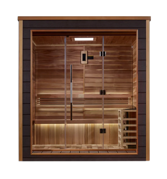 Golden Designs "Drammen" 3 Person Outdoor-Indoor Traditional Steam Sauna | GDI-8203-01-Sauna-Golden Designs-Nordica Sauna