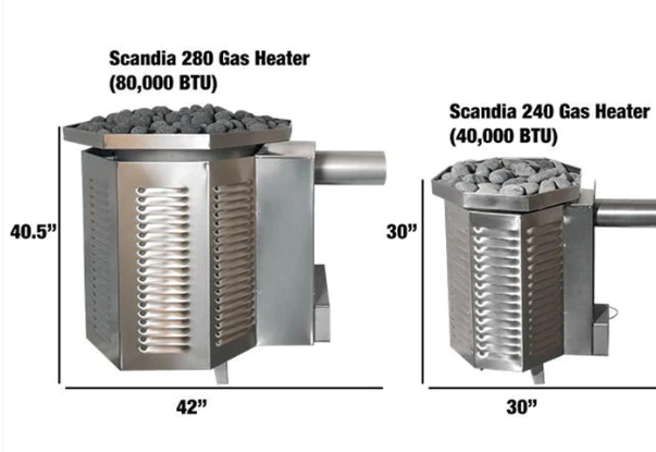 Scandia 80K BTU Gas Sauna Heater-Gas Sauna Heater-Scandia-Natural Gas-Standing Pilot- Horizontal-Nordica Sauna