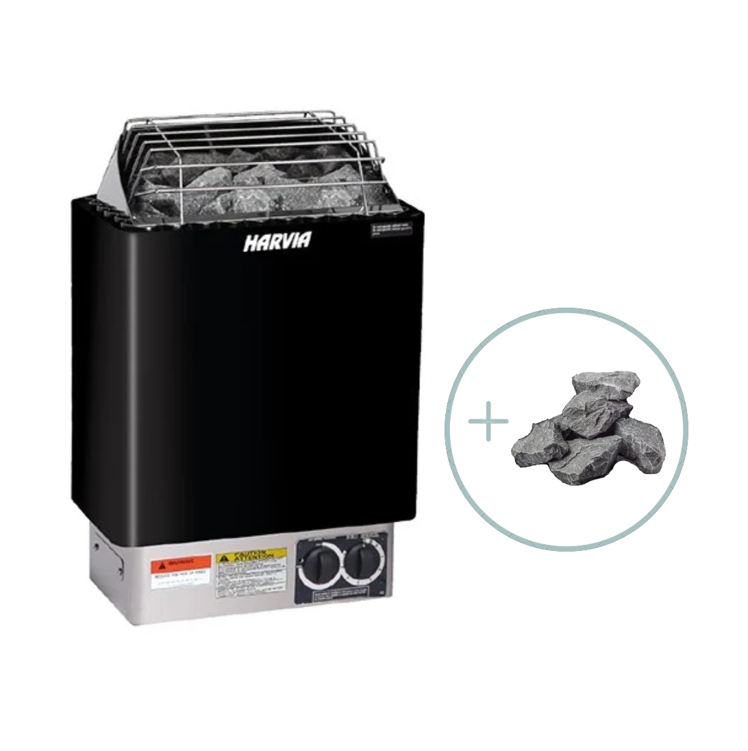 Harvia KIP80B 8kW Electric Sauna Heater with Built-In Controls Package