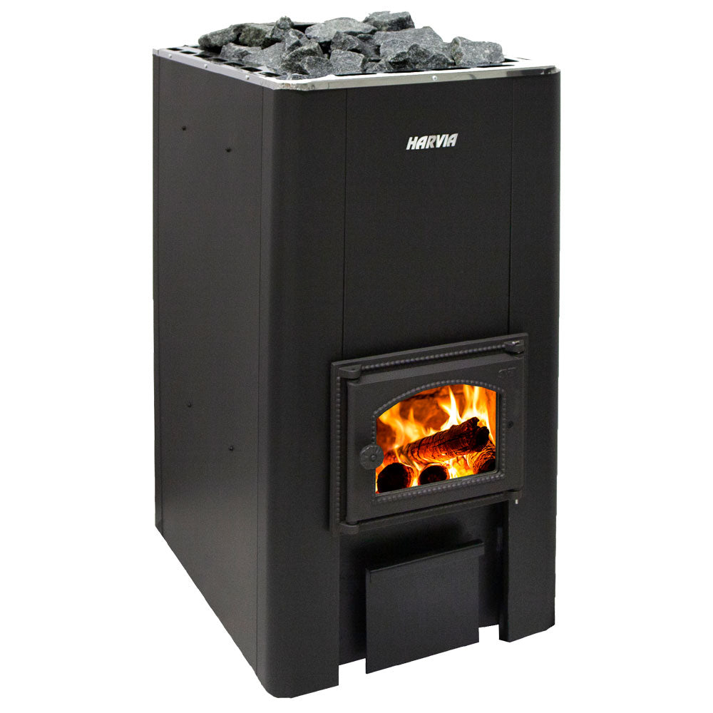 Harvia 50 Series Wood Stove Sauna Heater Package-Sauna Heater-Harvia-Black-