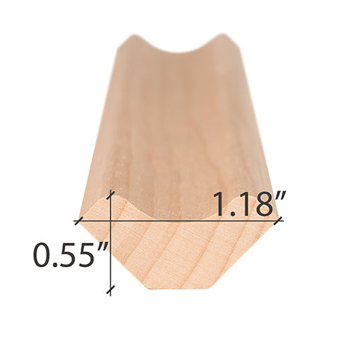 
Alder Sauna Wood SI Inside Corner Trim 1x2" | WOOD679