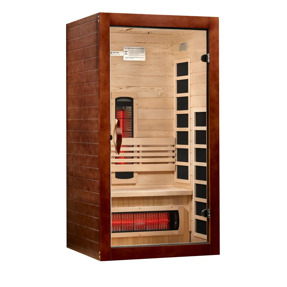 Golden Designs Dynamic Santorini 1-2 Person Full Spectrum Near Zero EMF FAR Infrared Sauna | DYN-6009-03 FS