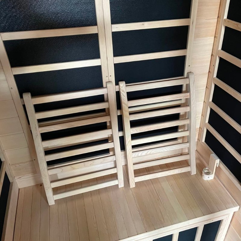 Golden Designs 2-Person Ergonomic Sauna Back Rest in Hemlock Wood-Sauna Accessories-Golden Designs-Nordica Sauna