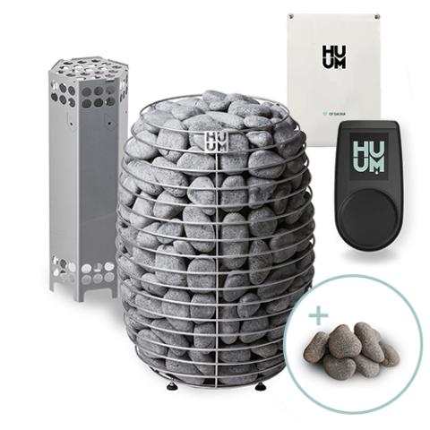 HUUM HIVE 15 Series 15kW Sauna Heater Package-Sauna Heater-HUUM-UKU Local with Black Case-Nordica Sauna