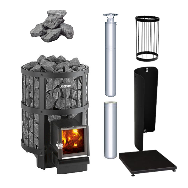 Harvia Legend 150 SL 16kW Sauna Stove Package with Ext. Feed-Sauna Heater-Harvia-Stainless Steel-