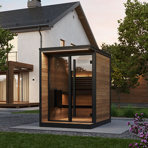 SaunaLife GL4 4-Person Outdoor Sauna Kit | Garden Luxury Series