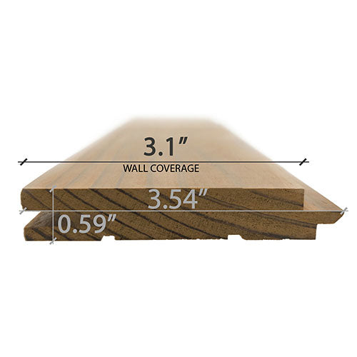 
Thermo-Radiata Pine Sauna Wood T&G STS4 Wall Cladding 1x4" | WOOD667