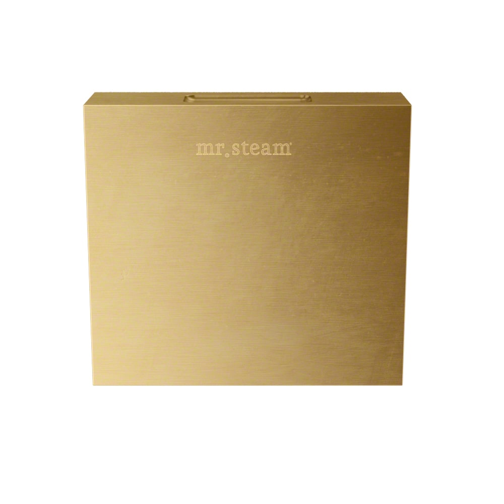 Mr. Steam Aroma Designer Square 3 in. Steam Head-Steam Head-Mr. Steam-Satin Brass-Nordica Sauna