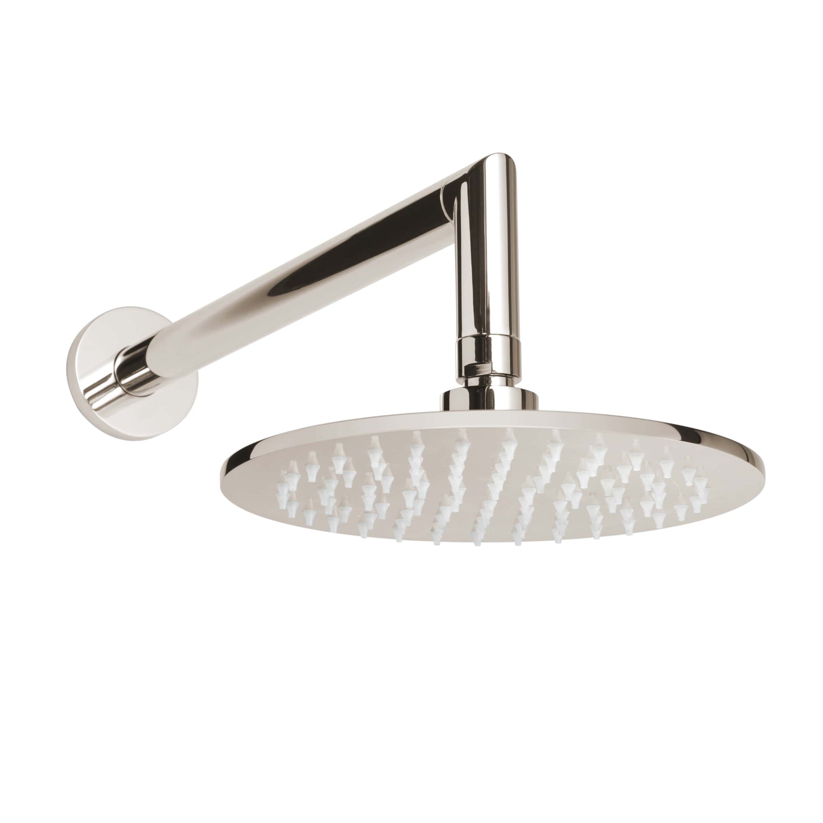 ThermaSol Shower Arm and Rain head Round-Steam Shower Controls & Accessories-ThermaSol-Polished Nickel-Nordica Sauna