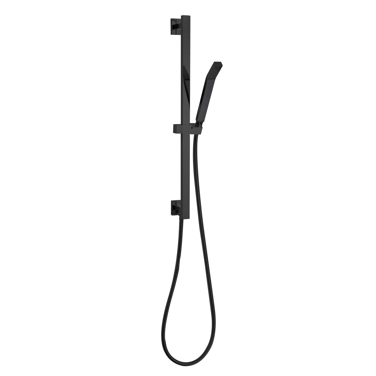 ThermaSol Shower Rail, Hose, and Wand Square-Steam Shower Controls & Accessories-ThermaSol-Matte Black-Nordica Sauna