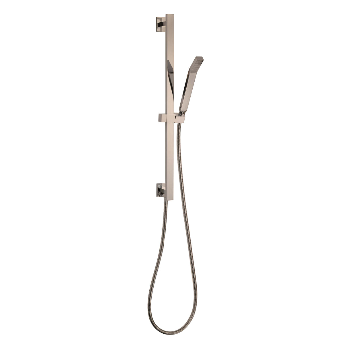 ThermaSol Shower Rail, Hose, and Wand Square-Steam Shower Controls & Accessories-ThermaSol-Polished Nickel-Nordica Sauna