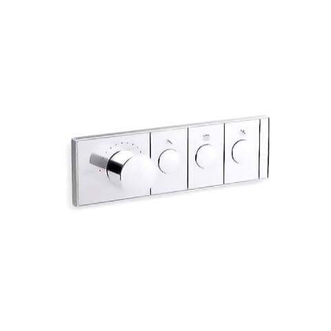 Kohler Anthem, 3-outlet Thermostatic Valve Control Panel-Steam Generator Accessories-Kohler-Polished Chrome-Nordica Sauna