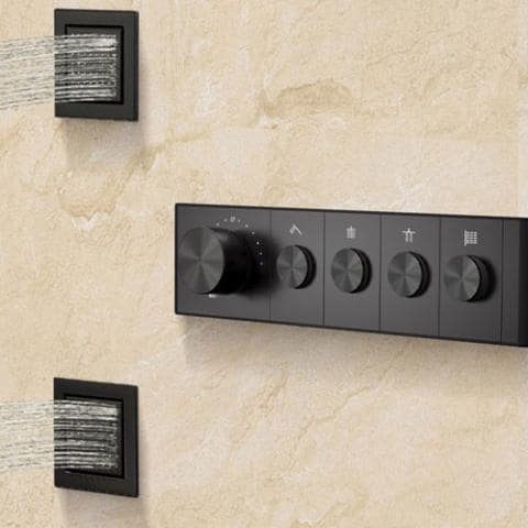 Kohler Anthem, 3-outlet Thermostatic Valve Control Panel-Steam Generator Accessories-Kohler-Polished Chrome-Nordica Sauna