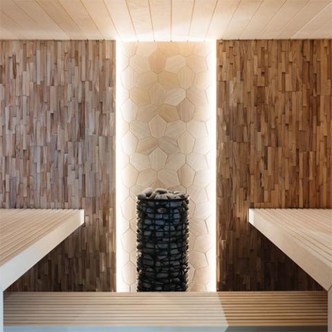 EmotionWalls Abachi, Hexagon, Wall Panel-Sauna Accessories-EmotionWalls-Abachi-Nordica Sauna