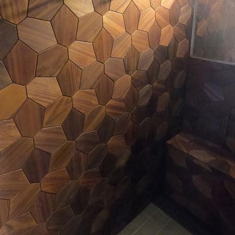 EmotionWalls Thermo-Abachi, Hexagon, Wall Panel-Sauna Accessories-EmotionWalls-Thermo-abachi-Nordica Sauna