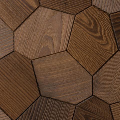 EmotionWalls Thermo-Ash, Brushed, Hexagon, Wall Panel-Sauna Accessories-EmotionWalls-Thermo-ash-Nordica Sauna
