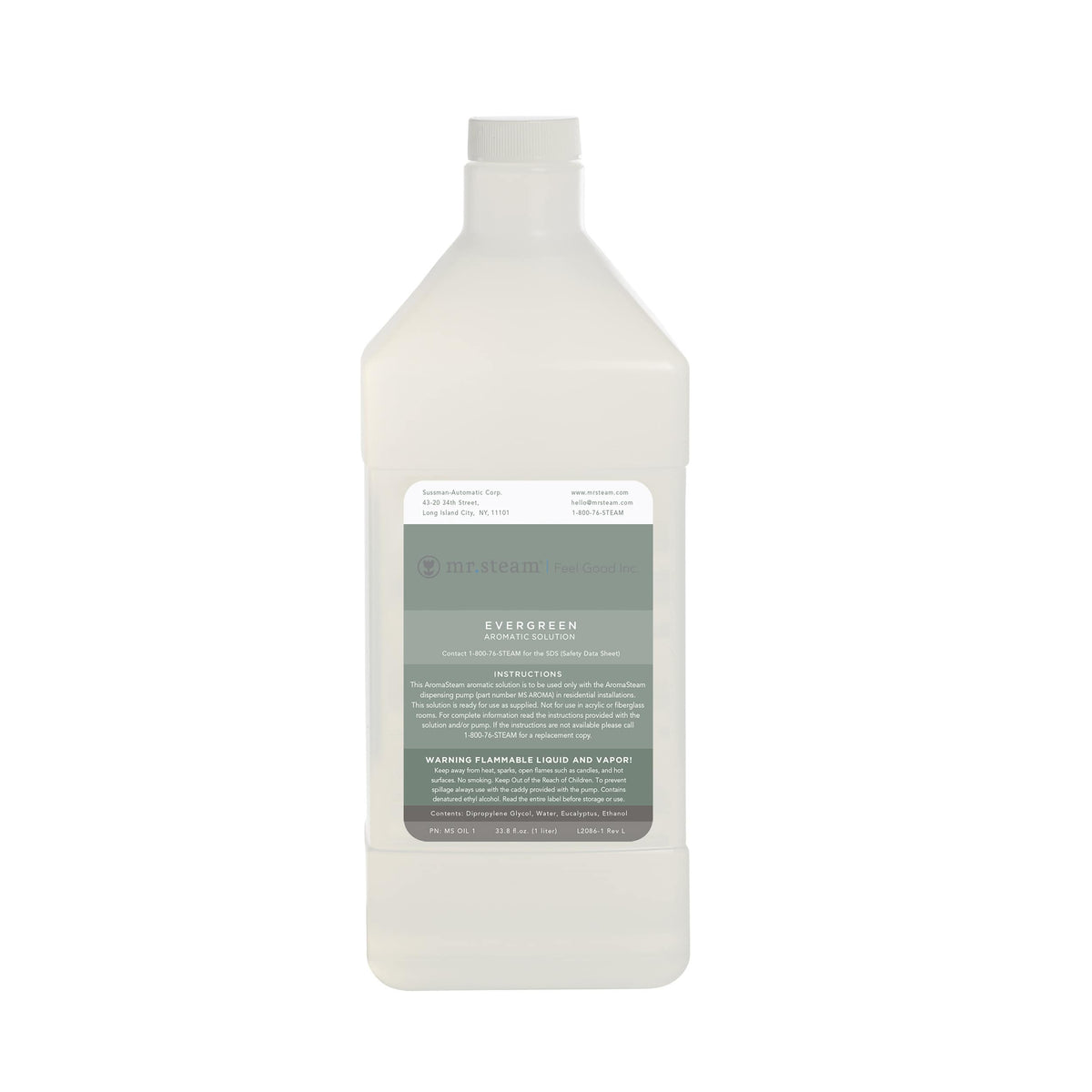 Mr. Steam AromaSteam Evergreen Essential Oil 1L-Steam Room Aroma Oil-Mr. Steam-Nordica Sauna