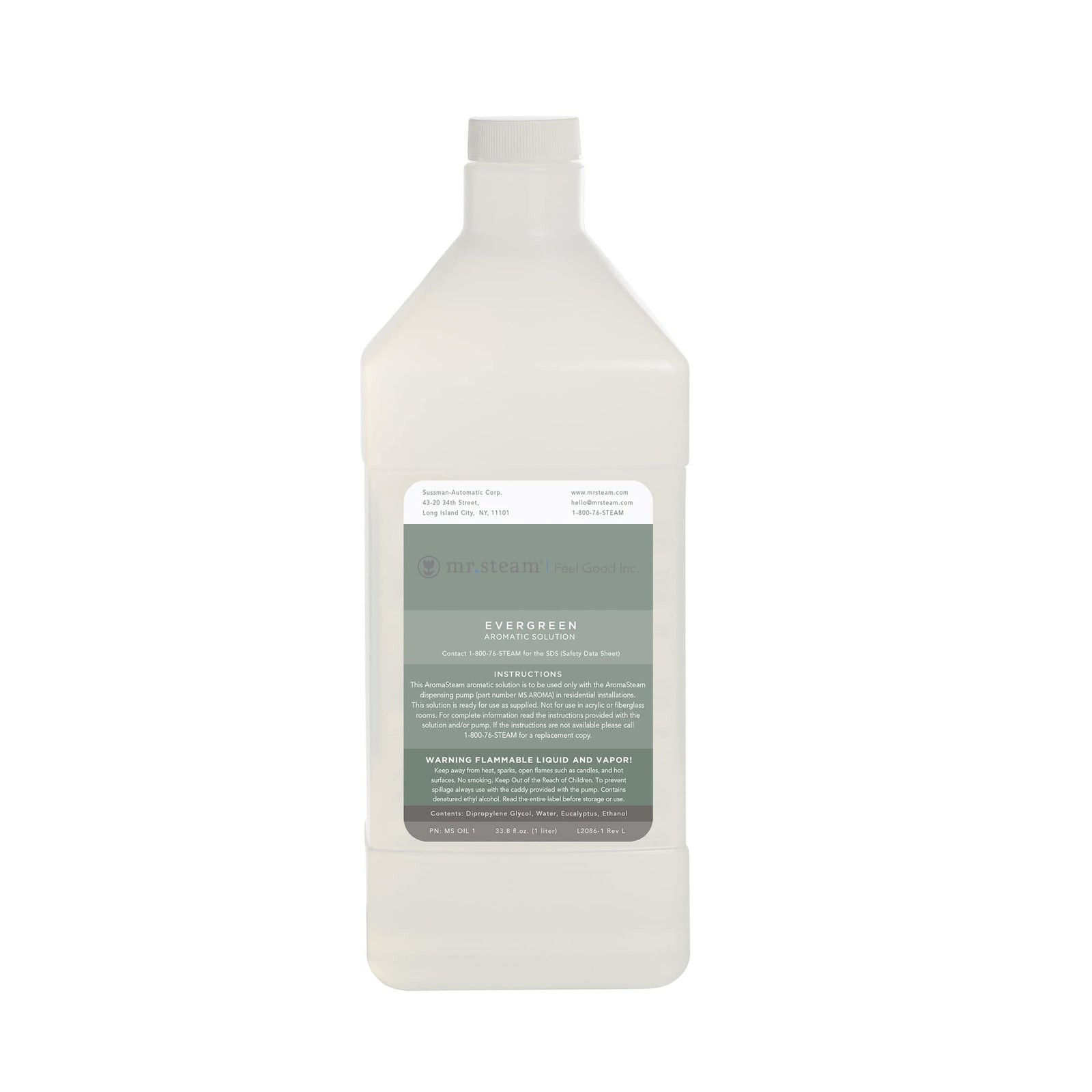 Mr. Steam AromaSteam Evergreen Essential Oil 1L-Steam Room Aroma Oil-Mr. Steam-Nordica Sauna