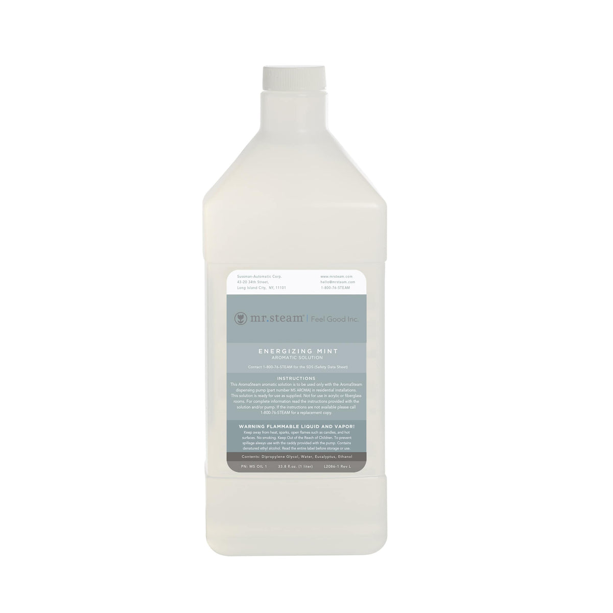 Mr. Steam AromaSteam Energizing Mint Essential Oil 1L-Steam Room Aroma Oil-Mr. Steam-Nordica Sauna