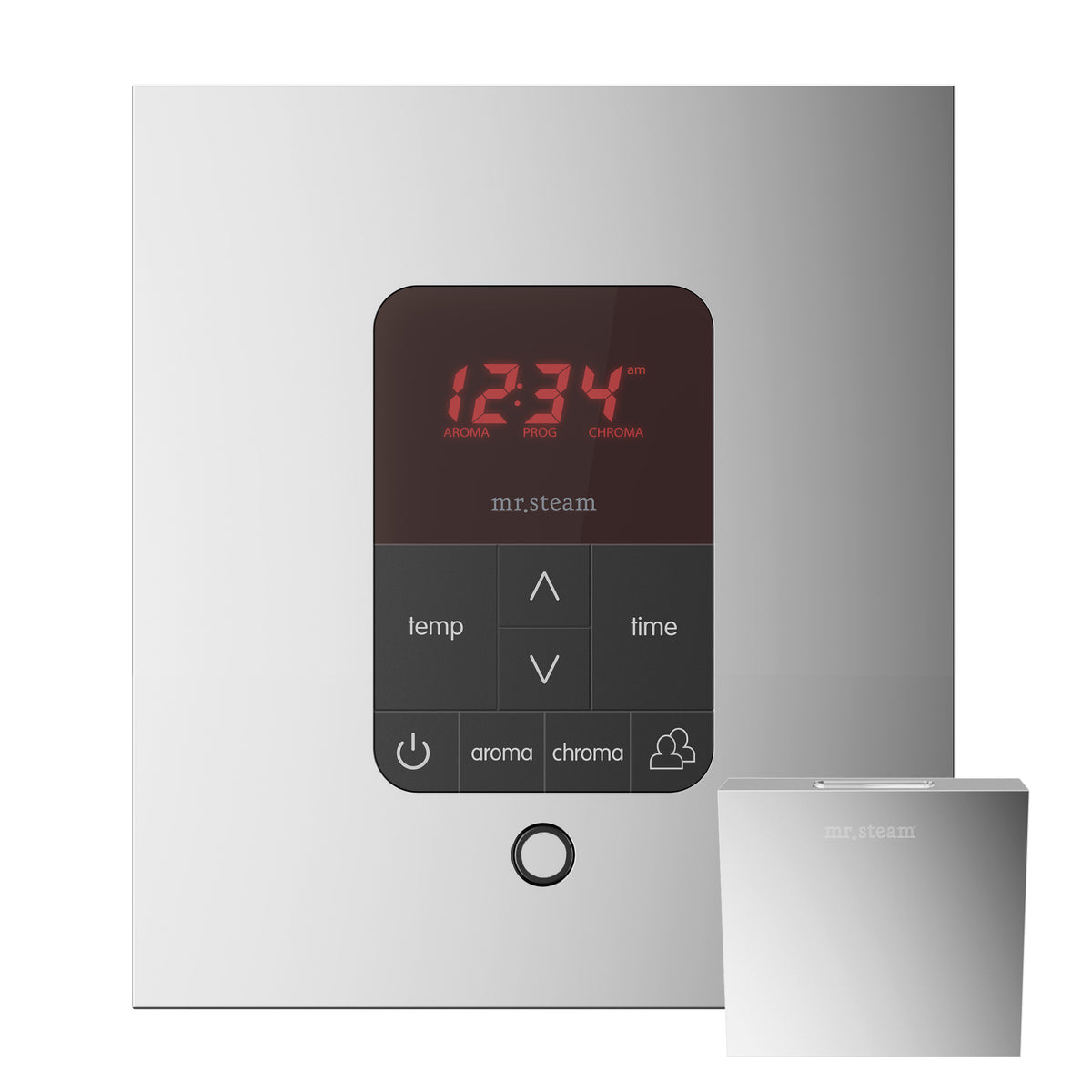 Mr. Steam iTempoPlus® Square Steam Shower Control-Steam Generator Controls-Mr. Steam-Polished Chrome-Nordica Sauna
