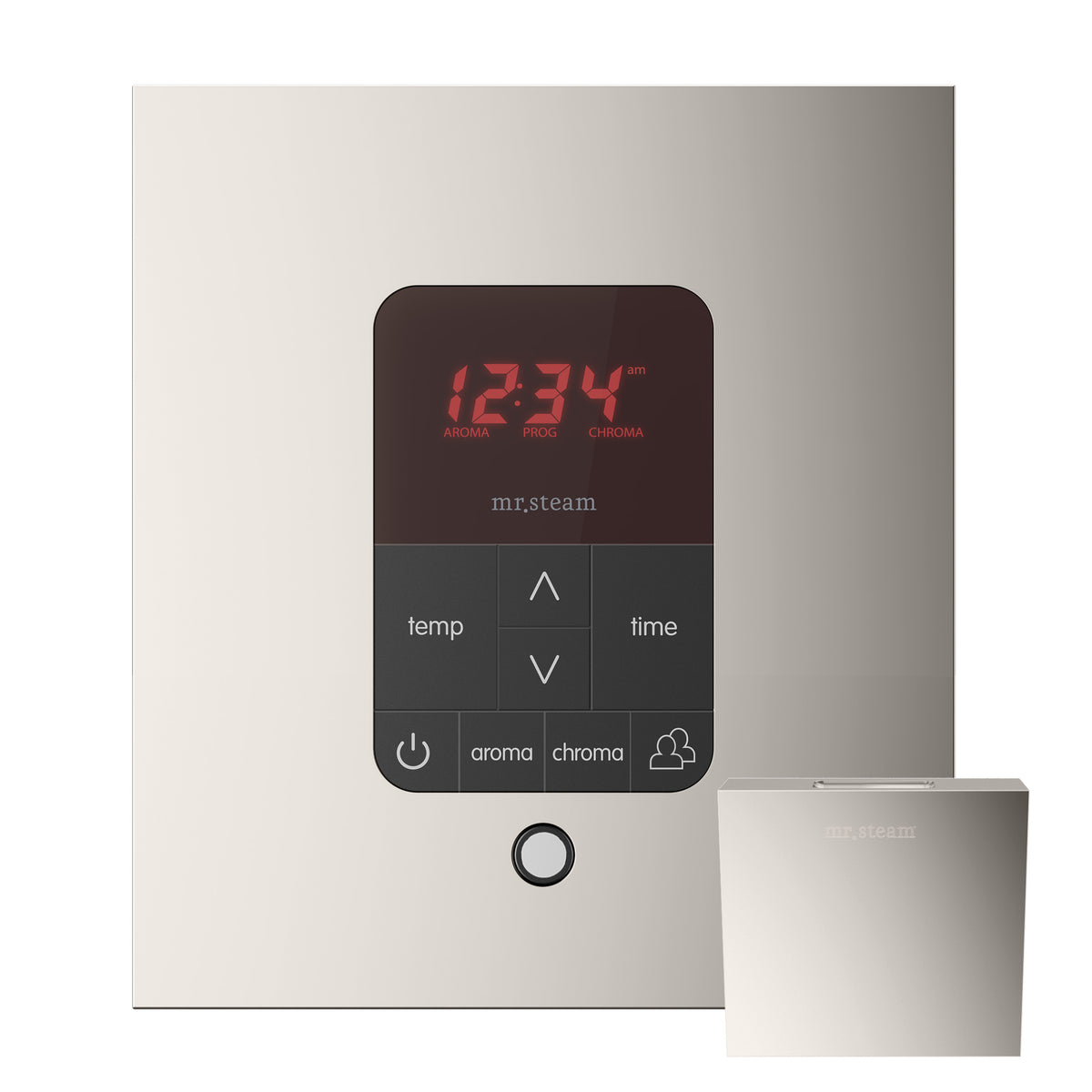 Mr. Steam iTempoPlus® Square Steam Shower Control-Steam Generator Controls-Mr. Steam-Polished Nickel-Nordica Sauna