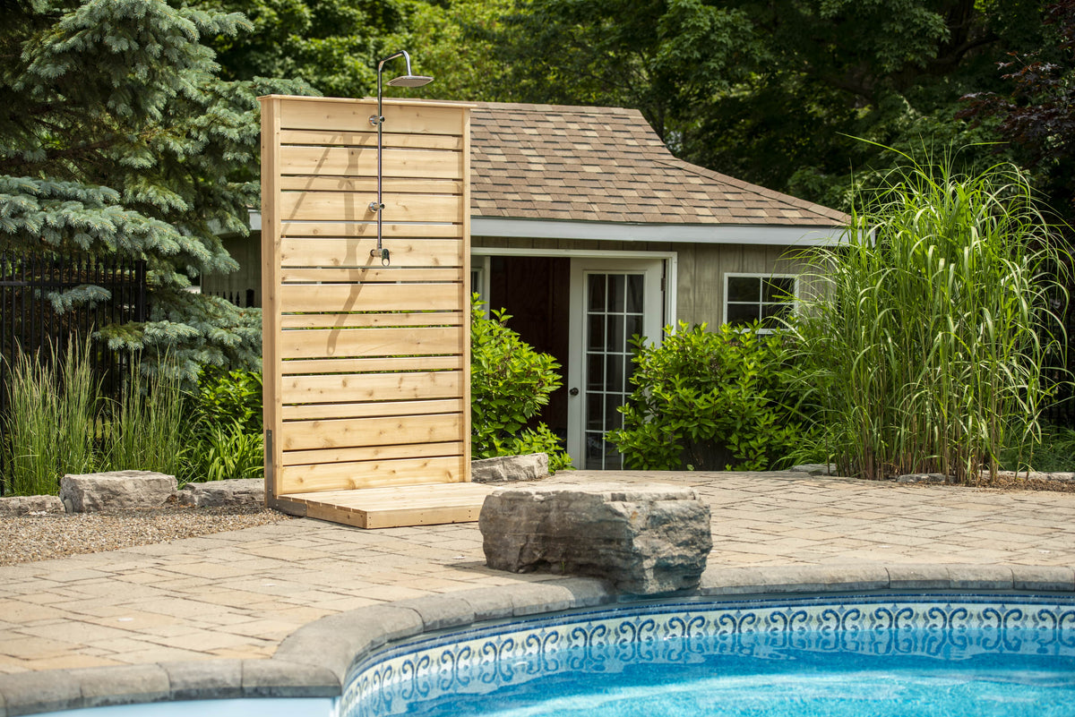 Dundalk CT Savannah Standing Shower - White Cedar-Outdoor Shower-Dundalk Leisurecraft-Nordica Sauna