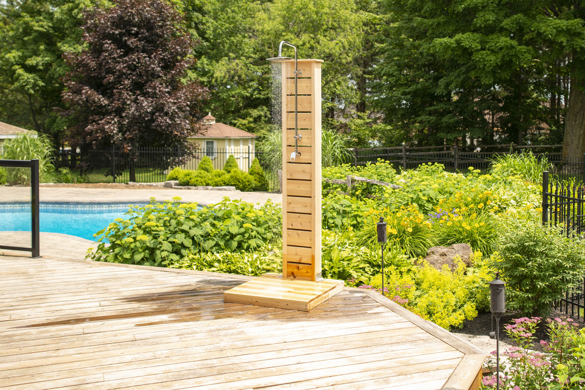 Dundalk CT Sierra Pillar Shower - White Cedar-Outdoor Shower-Dundalk Leisurecraft-Nordica Sauna