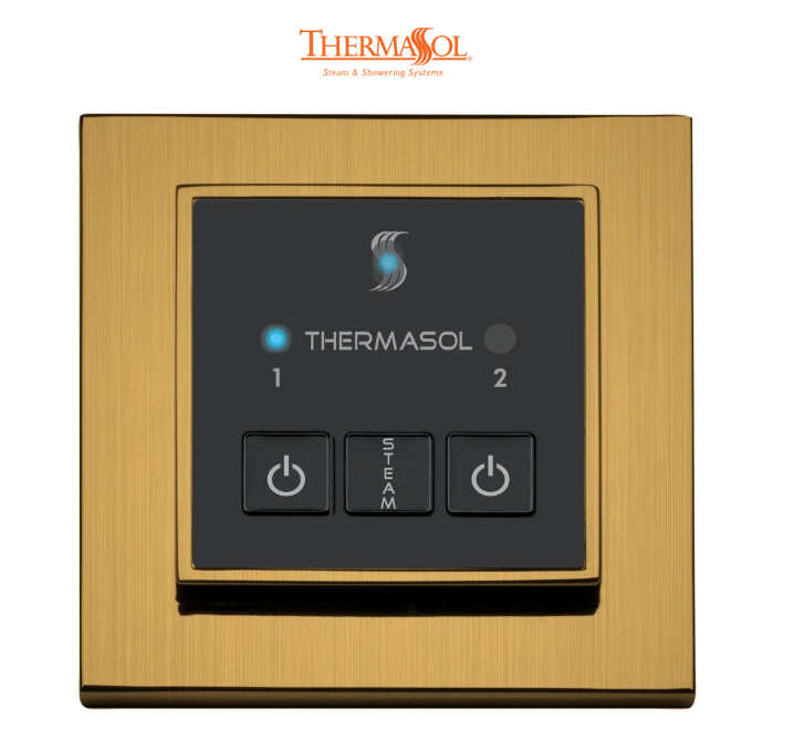 ThermaSol Easy Start Control Square-Steam Shower Controls & Accessories-ThermaSol-Antique Brass-Nordica Sauna