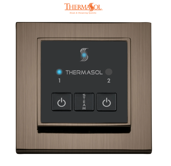 ThermaSol Easy Start Control Square-Steam Shower Controls & Accessories-ThermaSol-Antique Nickel-Nordica Sauna