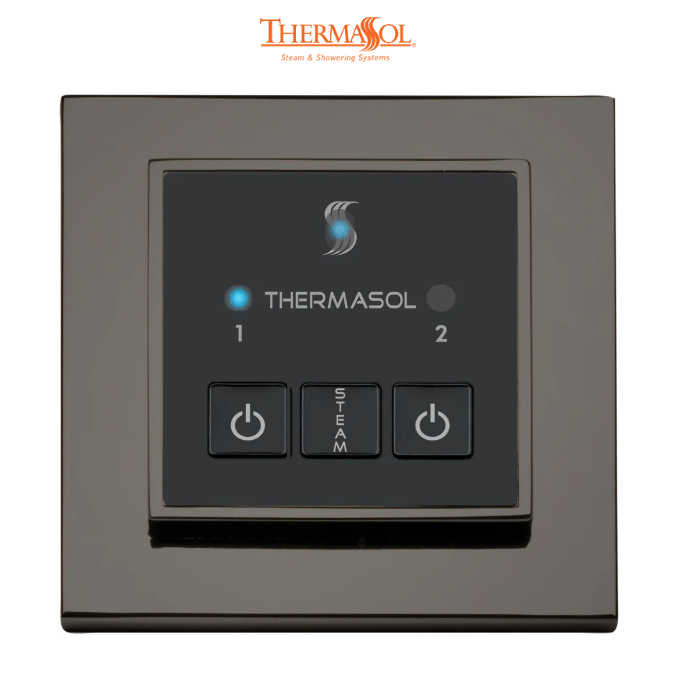 ThermaSol Easy Start Control Square-Steam Shower Controls & Accessories-ThermaSol-Black Nickel-Nordica Sauna