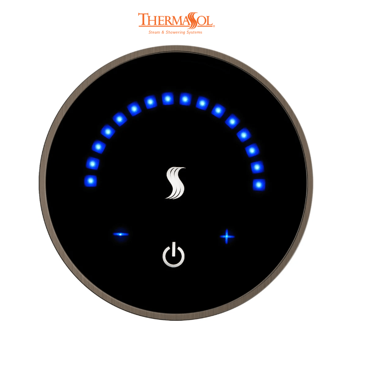 ThermaSol MicroTouch Controller Round-Steam Shower Controls & Accessories-ThermaSol-Antique Nickel-Nordica Sauna