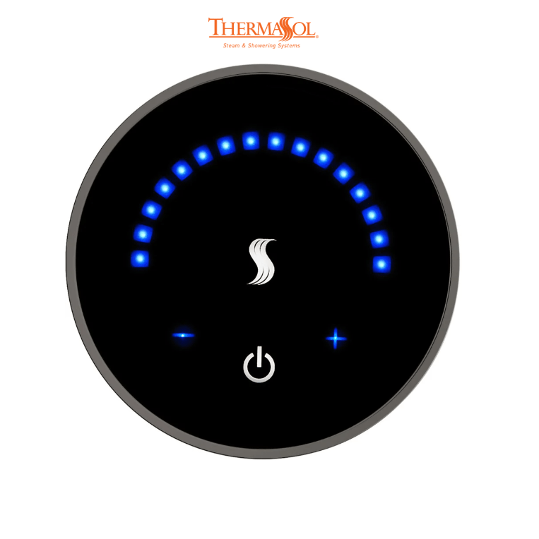 ThermaSol MicroTouch Controller Round-Steam Shower Controls & Accessories-ThermaSol-Black Nickel-Nordica Sauna