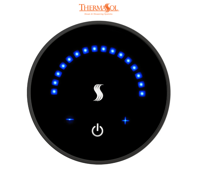 ThermaSol MicroTouch Controller Round-Steam Shower Controls & Accessories-ThermaSol-Matte Black-Nordica Sauna