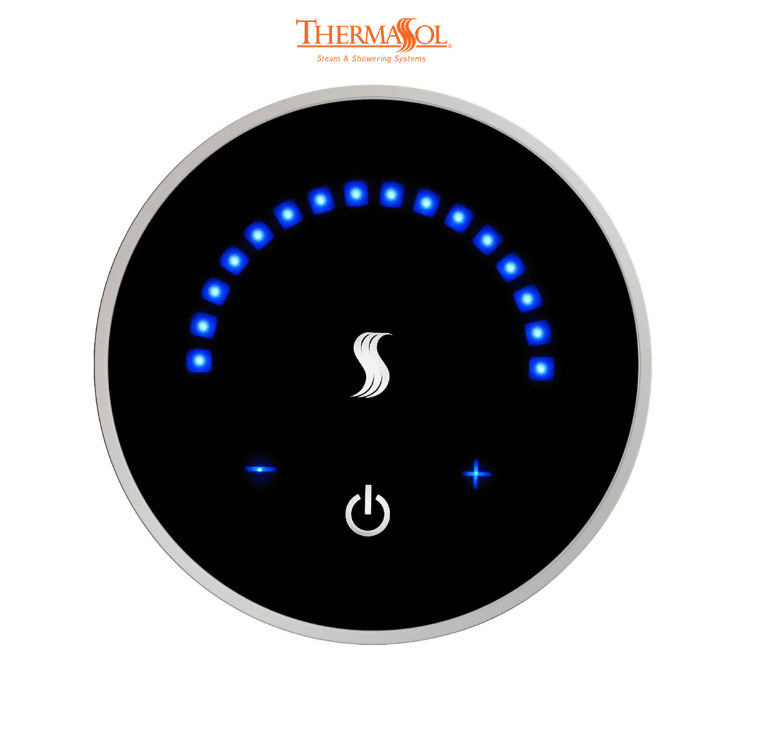 ThermaSol MicroTouch Controller Round-Steam Shower Controls & Accessories-ThermaSol-Polished Chrome-Nordica Sauna