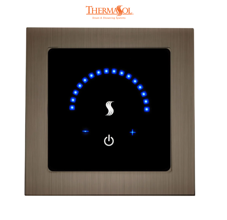 ThermaSol MicroTouch Controller Square-Steam Shower Controls & Accessories-ThermaSol-Antique Nickel-Nordica Sauna