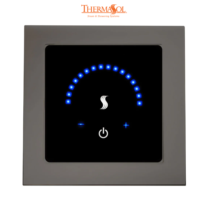 ThermaSol MicroTouch Controller Square-Steam Shower Controls & Accessories-ThermaSol-Black Nickel-Nordica Sauna