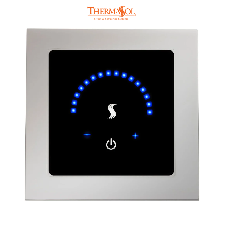 ThermaSol MicroTouch Controller Square-Steam Shower Controls & Accessories-ThermaSol-Polished Chrome-Nordica Sauna