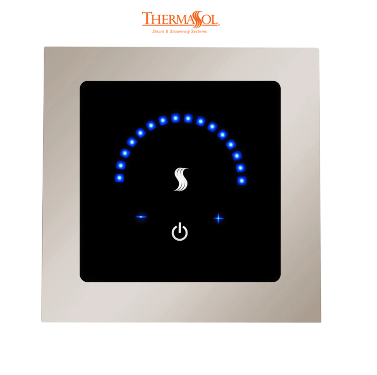 ThermaSol MicroTouch Controller Square-Steam Shower Controls & Accessories-ThermaSol-Polished Nickel-Nordica Sauna