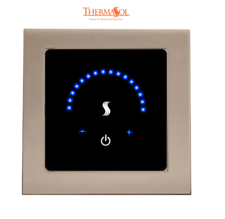 ThermaSol MicroTouch Controller Square-Steam Shower Controls & Accessories-ThermaSol-Satin Nickel-Nordica Sauna