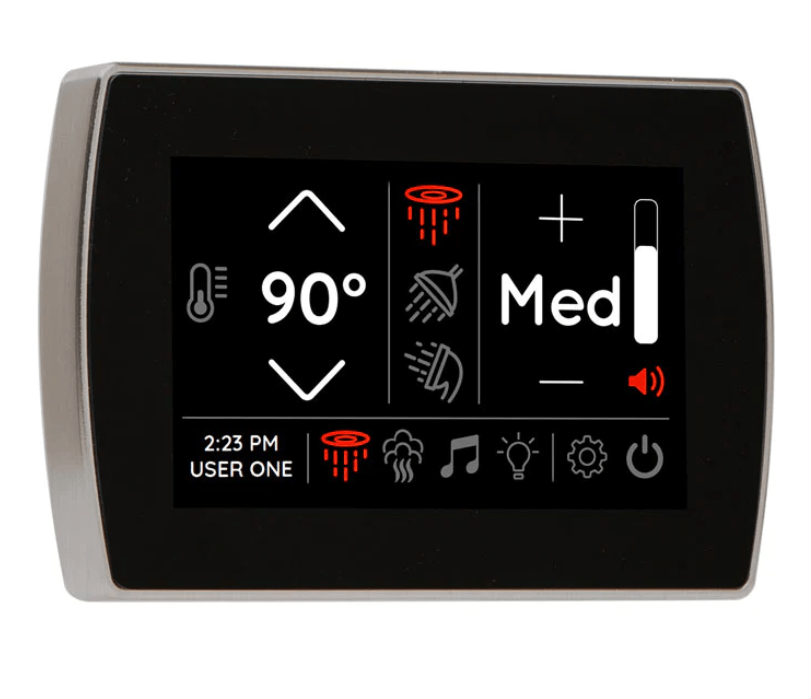 ThermaSol Signatouch Flush mount Controller-Steam Shower Controls & Accessories-ThermaSol-Satin Chrome-Nordica Sauna