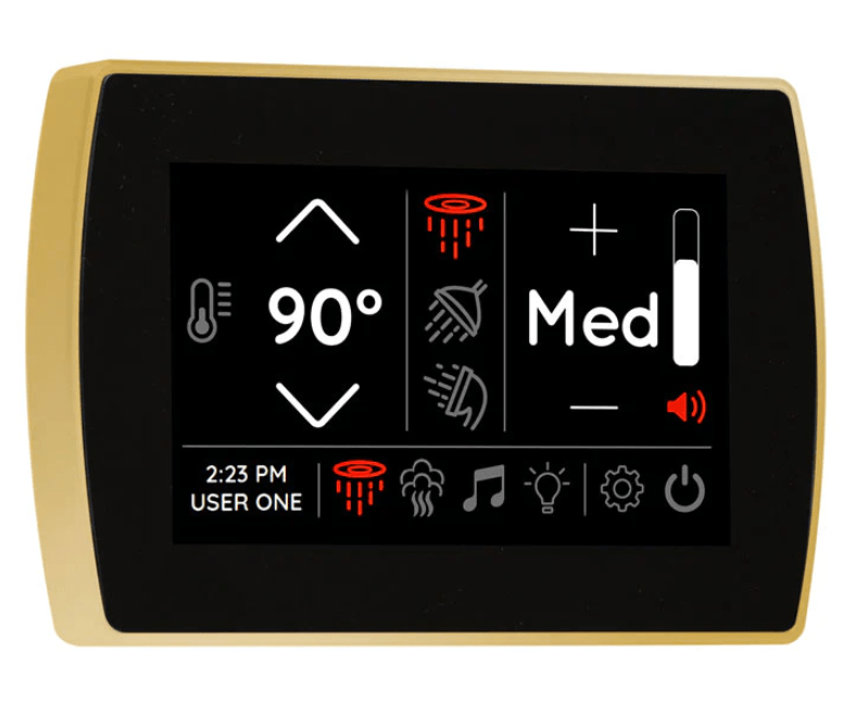 ThermaSol Signatouch Flush mount Controller-Steam Shower Controls & Accessories-ThermaSol-Polished Gold-Nordica Sauna