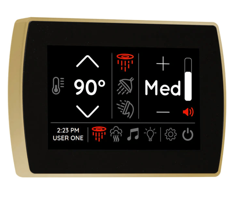 ThermaSol Signatouch Flush mount Controller-Steam Shower Controls & Accessories-ThermaSol-Polished Brass-Nordica Sauna
