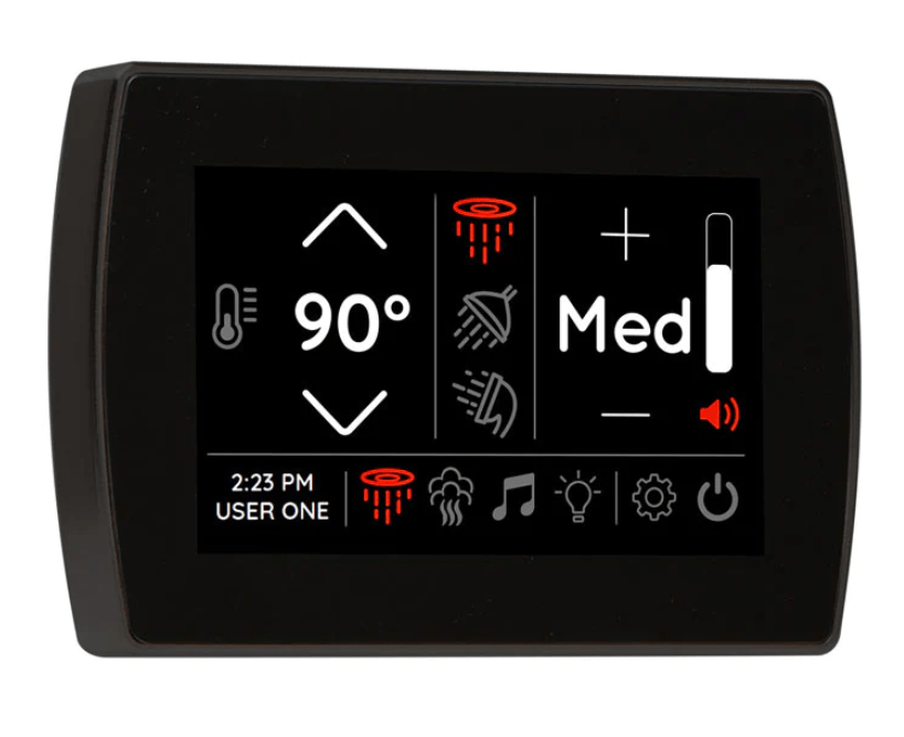 ThermaSol Signatouch Flush mount Controller-Steam Shower Controls & Accessories-ThermaSol-Matte Black-Nordica Sauna