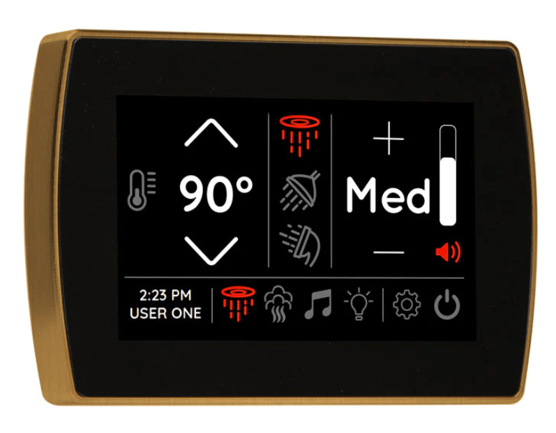 ThermaSol Signatouch Flush mount Controller-Steam Shower Controls & Accessories-ThermaSol-Antique Brass-Nordica Sauna