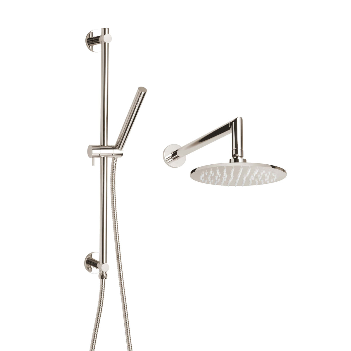 ThermaSol Complete Shower Package Round-Steam Shower Controls & Accessories-ThermaSol-Polished Nickel-Nordica Sauna