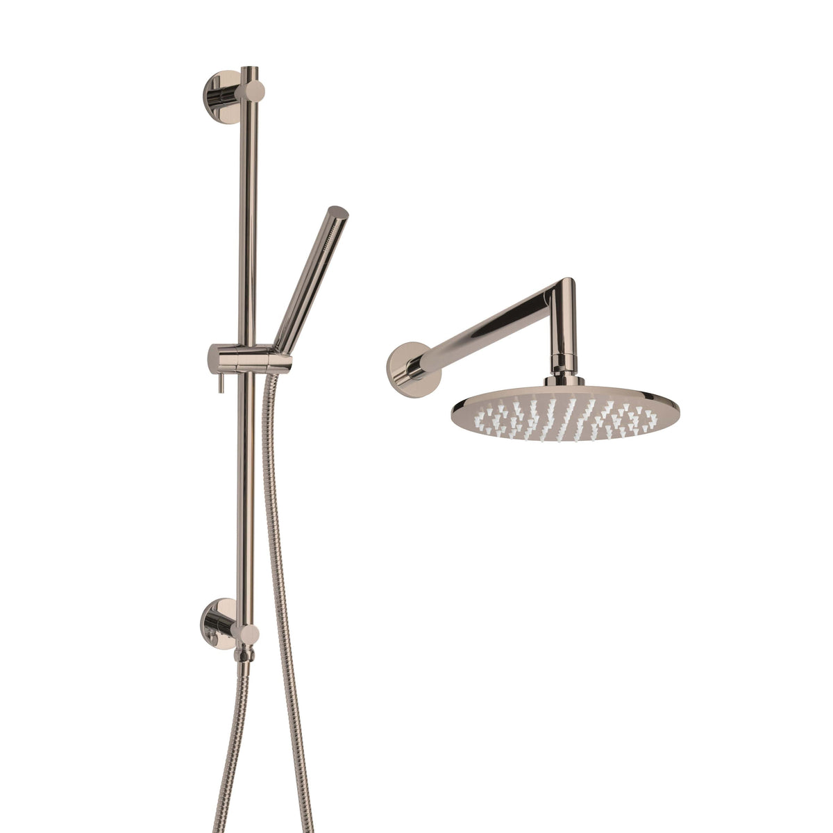 ThermaSol Complete Shower Package Round-Steam Shower Controls & Accessories-ThermaSol-Satin Nickel-Nordica Sauna