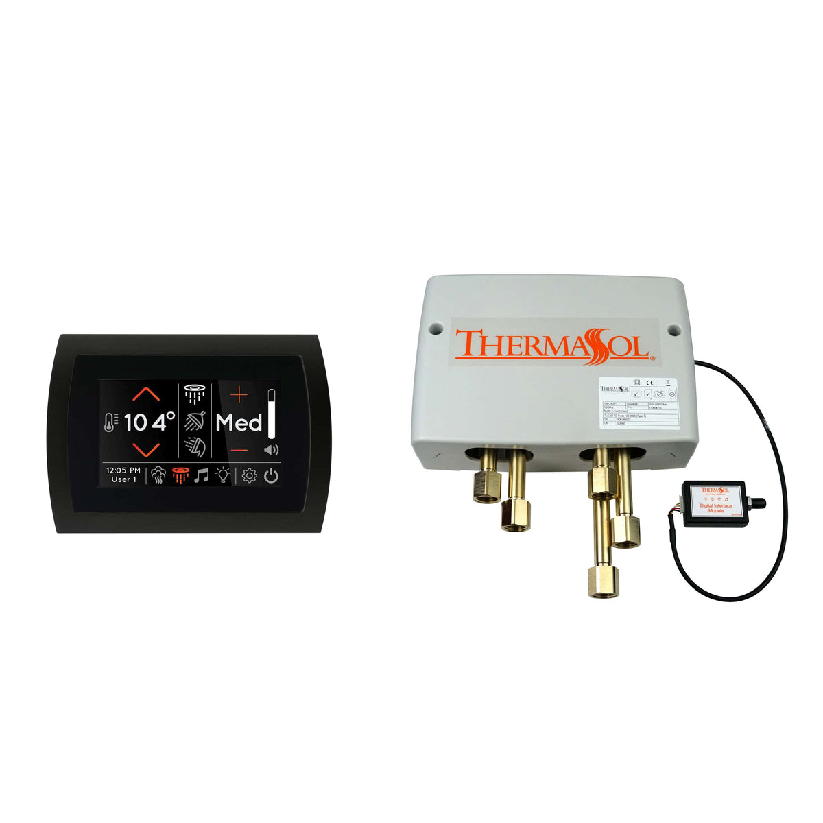 ThermaSol Digital Shower Package with SignaTouch-Steam Shower Controls & Accessories-ThermaSol-Standard Black-Nordica Sauna